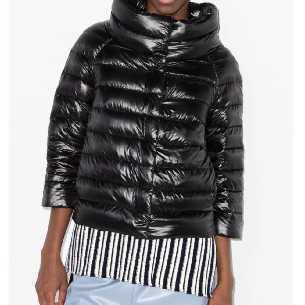 HERNO Shiny Black “Sofia” Puffer Jacket IT38